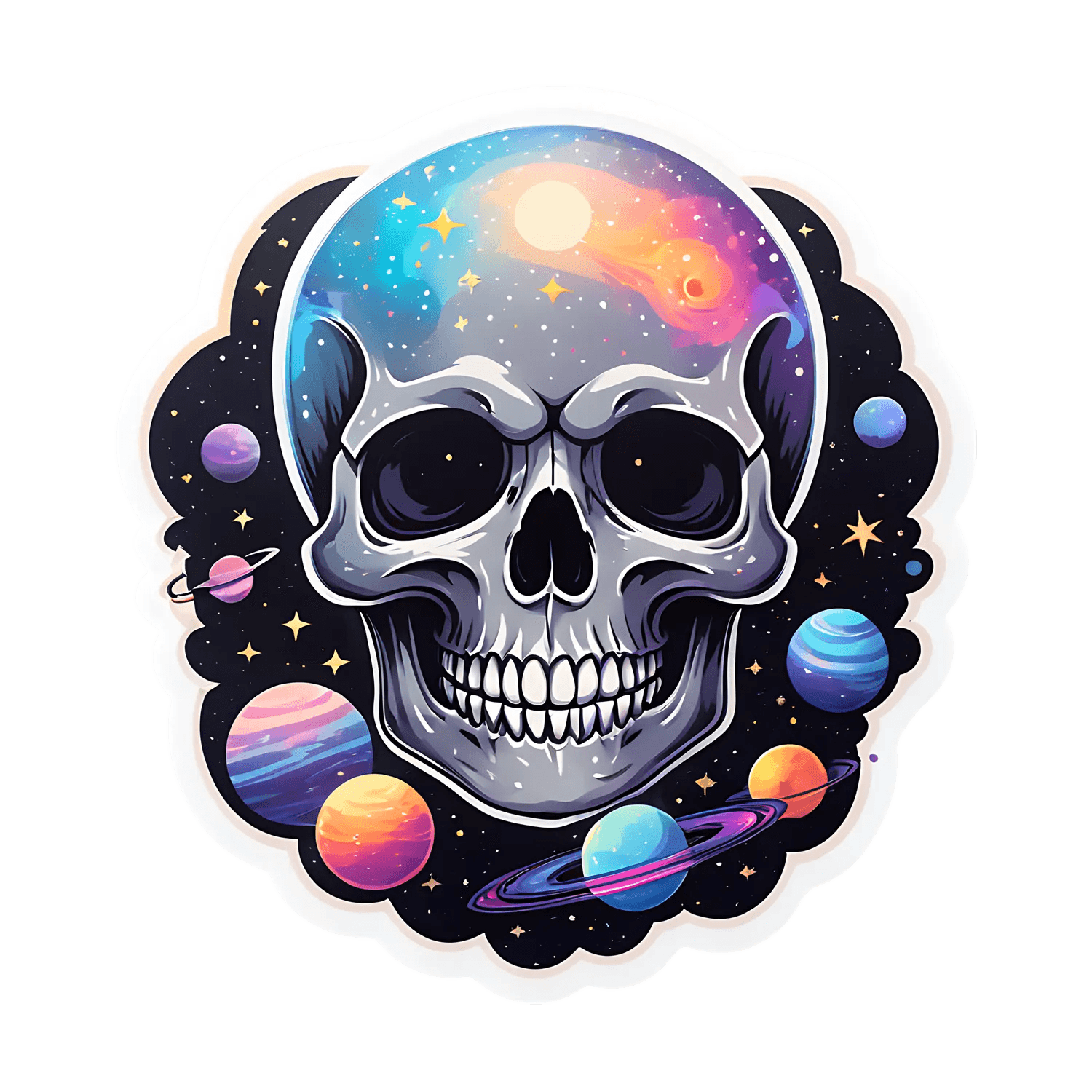 Cosmic Skull Galaxy - Sticker - Heat Press Transfer