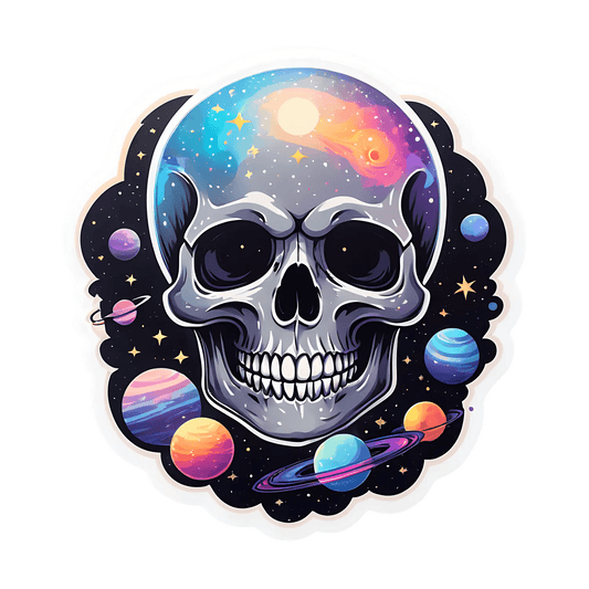 Cosmic Skull Galaxy - Sticker - Heat Press Transfer