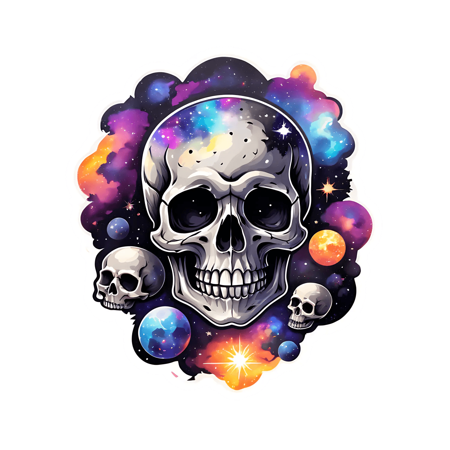 Cosmic Skull Galaxy - Sticker - Heat Press Transfer