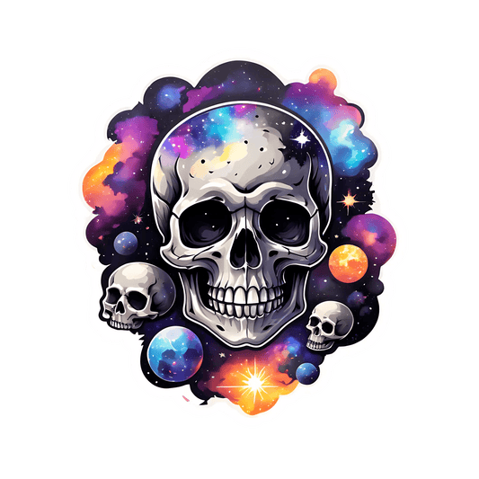 Cosmic Skull Galaxy - Sticker - Heat Press Transfer