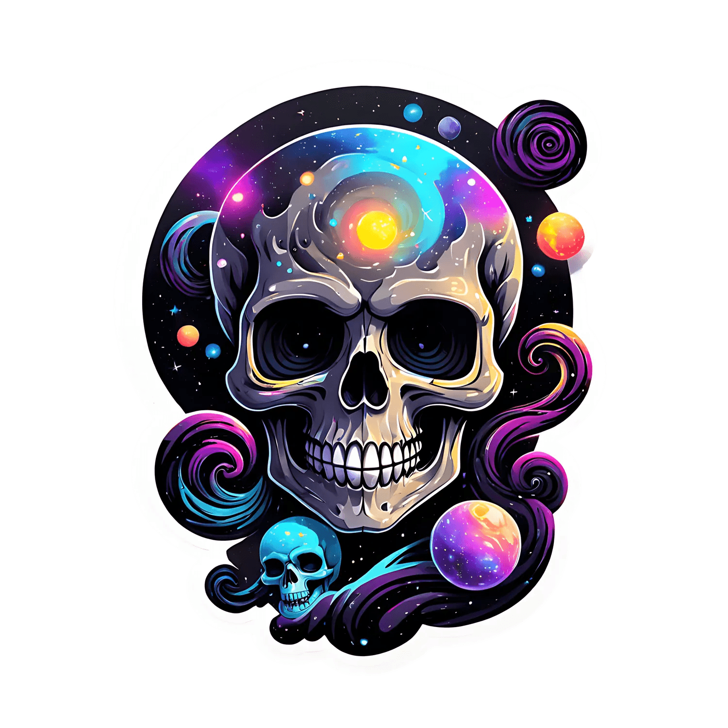Cosmic Skull Galaxy - Sticker - Heat Press Transfer