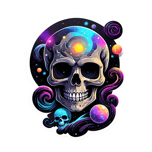 Cosmic Skull Galaxy - Sticker - Heat Press Transfer