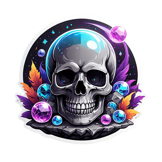 Cosmic Skull Sticker - Colorful Galactic Theme - Heat Press Transfer