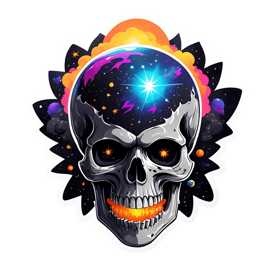 Cosmic Skull Sticker - Durable and Vibrant - Heat Press Transfer