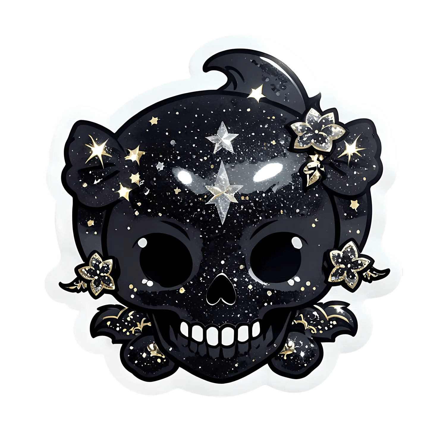 Cosmic Skull Sticker - Sparkling Star Design - Heat Press Transfer