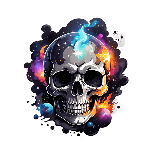 Cosmic Skull Sticker - UV DTF Design - Heat Press Transfer