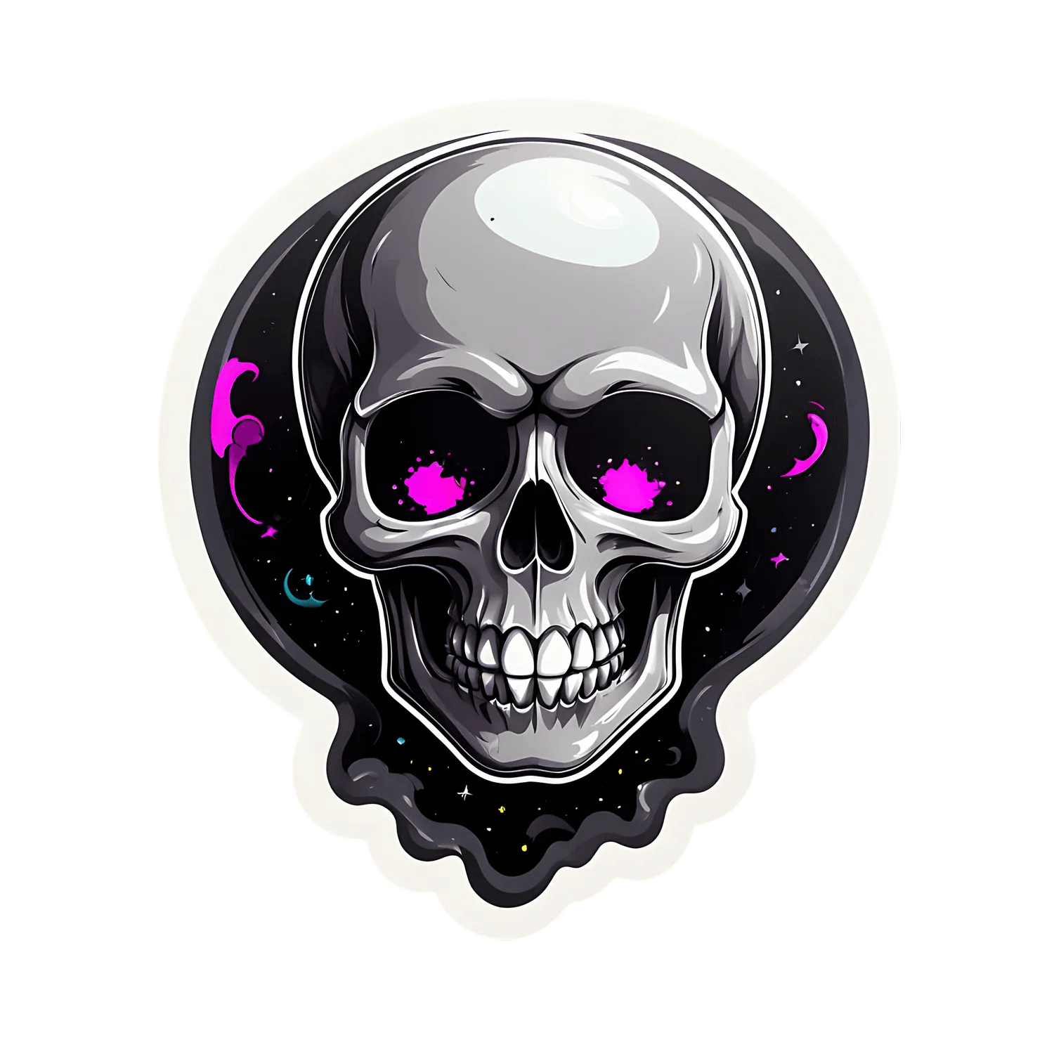 Cosmic Skull Sticker - Vibrant Design - Heat Press Transfer
