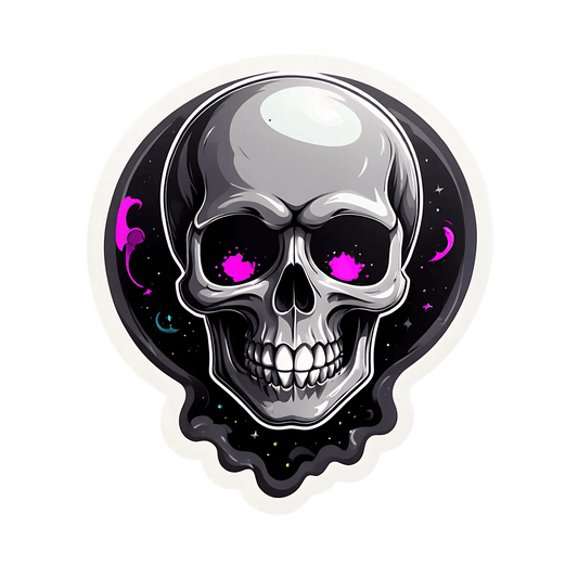 Cosmic Skull Sticker - Vibrant Design - Heat Press Transfer