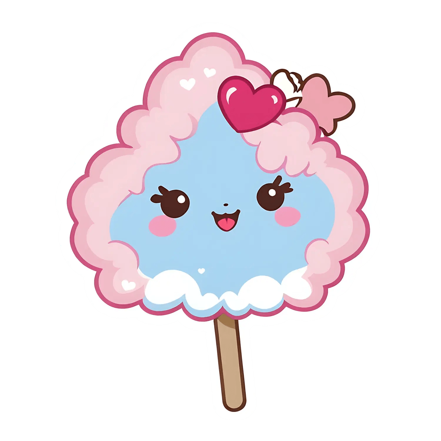 Cotton Candy - Cute Kawaii Sticker - Heat Press Transfer
