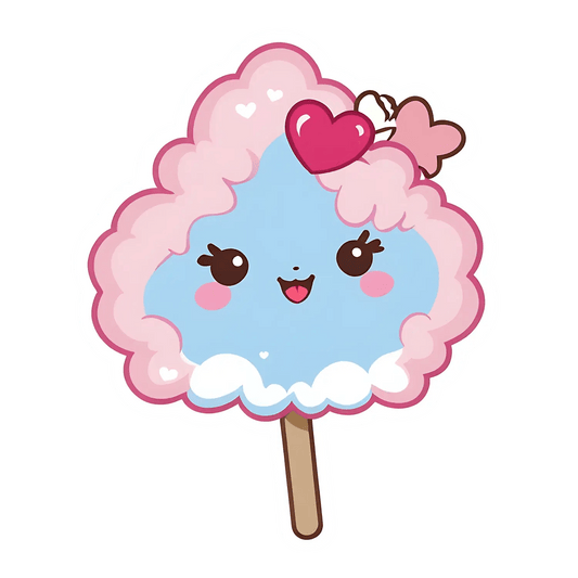 Cotton Candy - Cute Kawaii Sticker - Heat Press Transfer