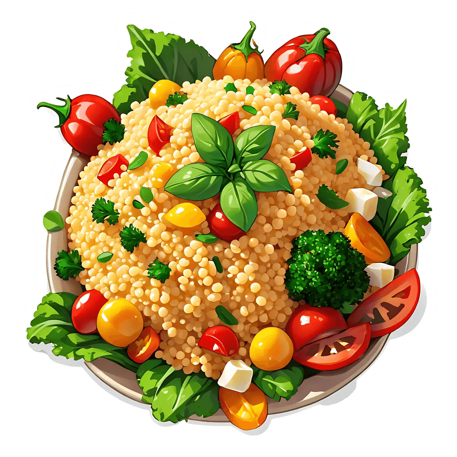 Couscous Salad Bowl Sticker - Heat Press Transfer