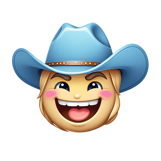 Cowboy Emoji - Vibrant UV Sticker - Heat Press Transfer