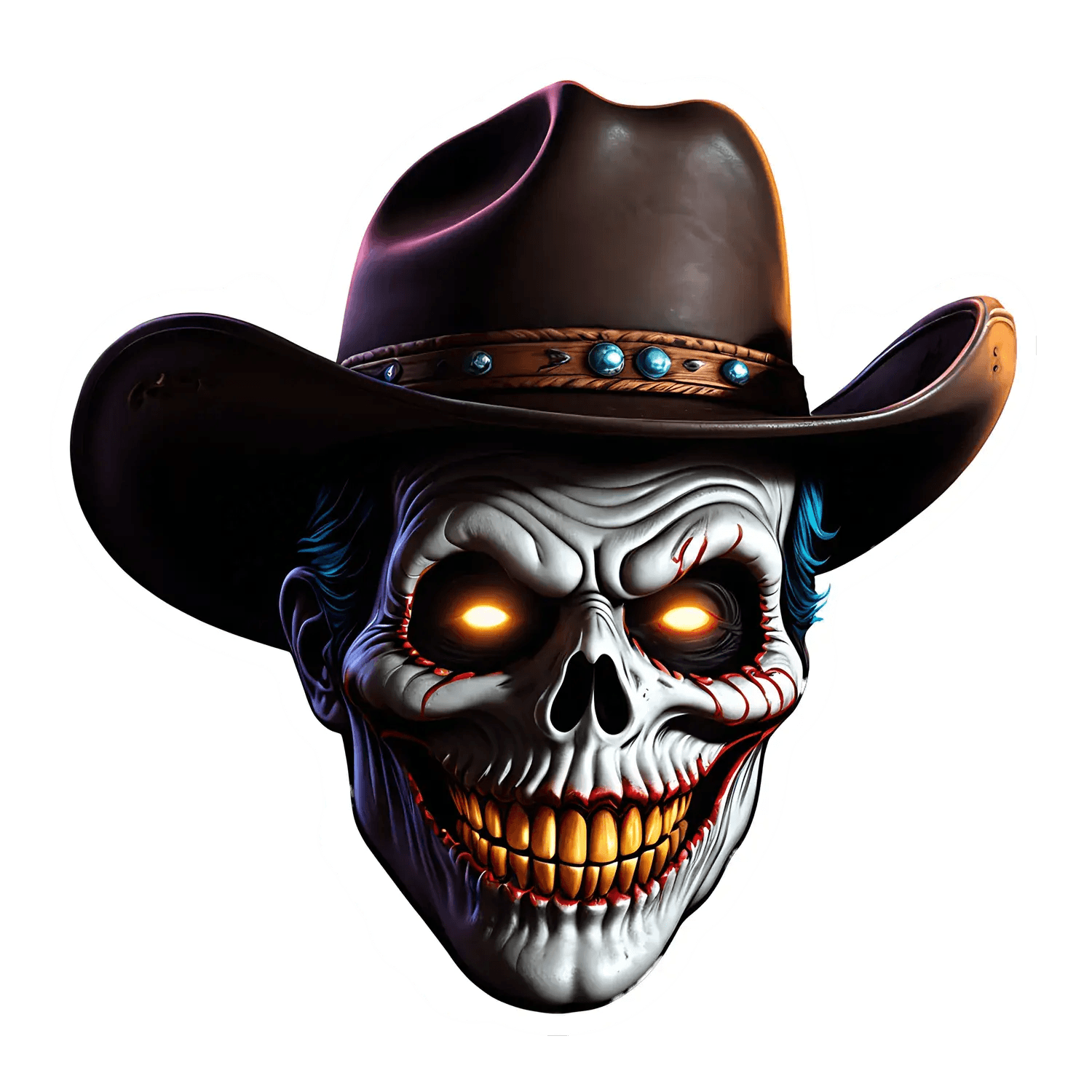 Cowboy Skull Sticker - UV DTF - Heat Press Transfer