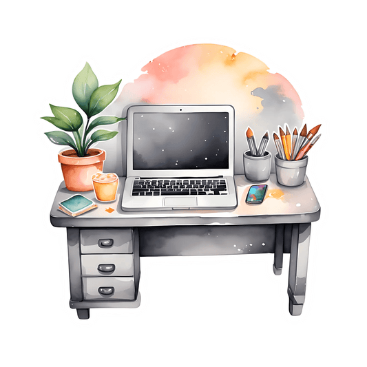 Creative Desk - Workspace Sticker - Heat Press Transfer
