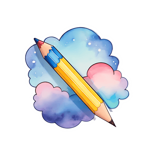 Creative Dreams - Pencil Cloud Sticker - Heat Press Transfer