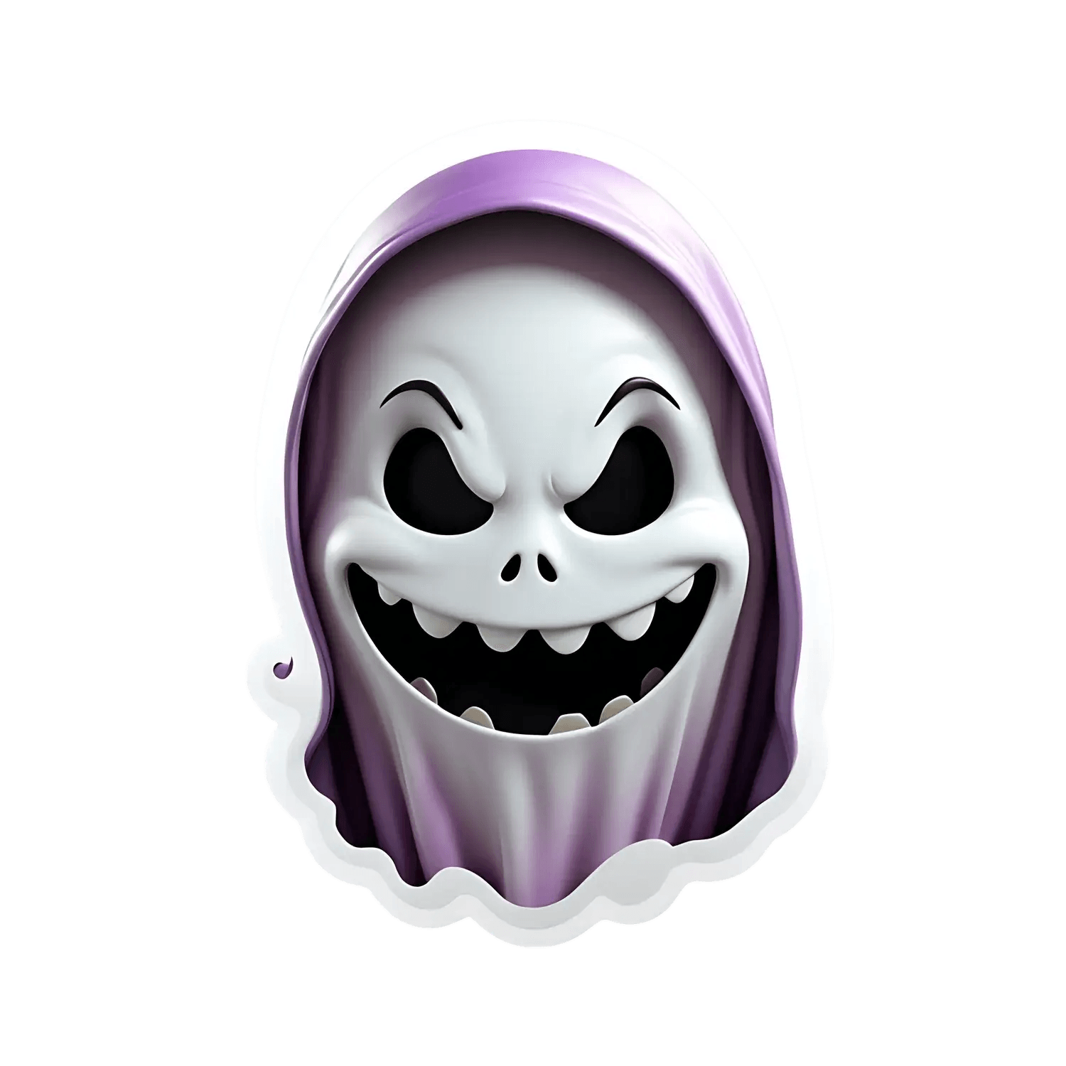 Creepy Smiling Skull - Halloween Sticker - Heat Press Transfer