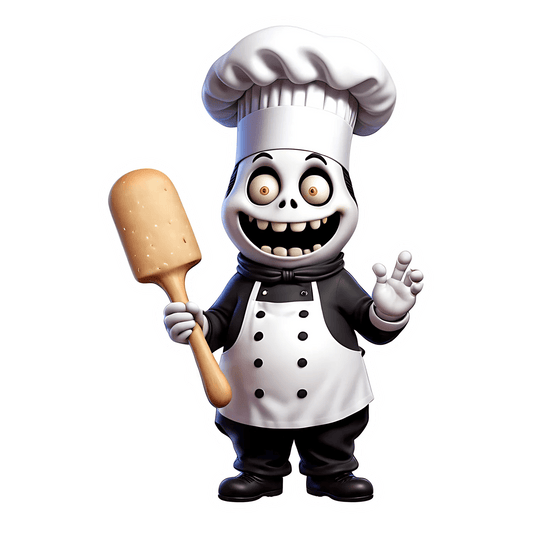 Creepy Chef Sticker - Quirky Kitchen Decor - Heat Press Transfer
