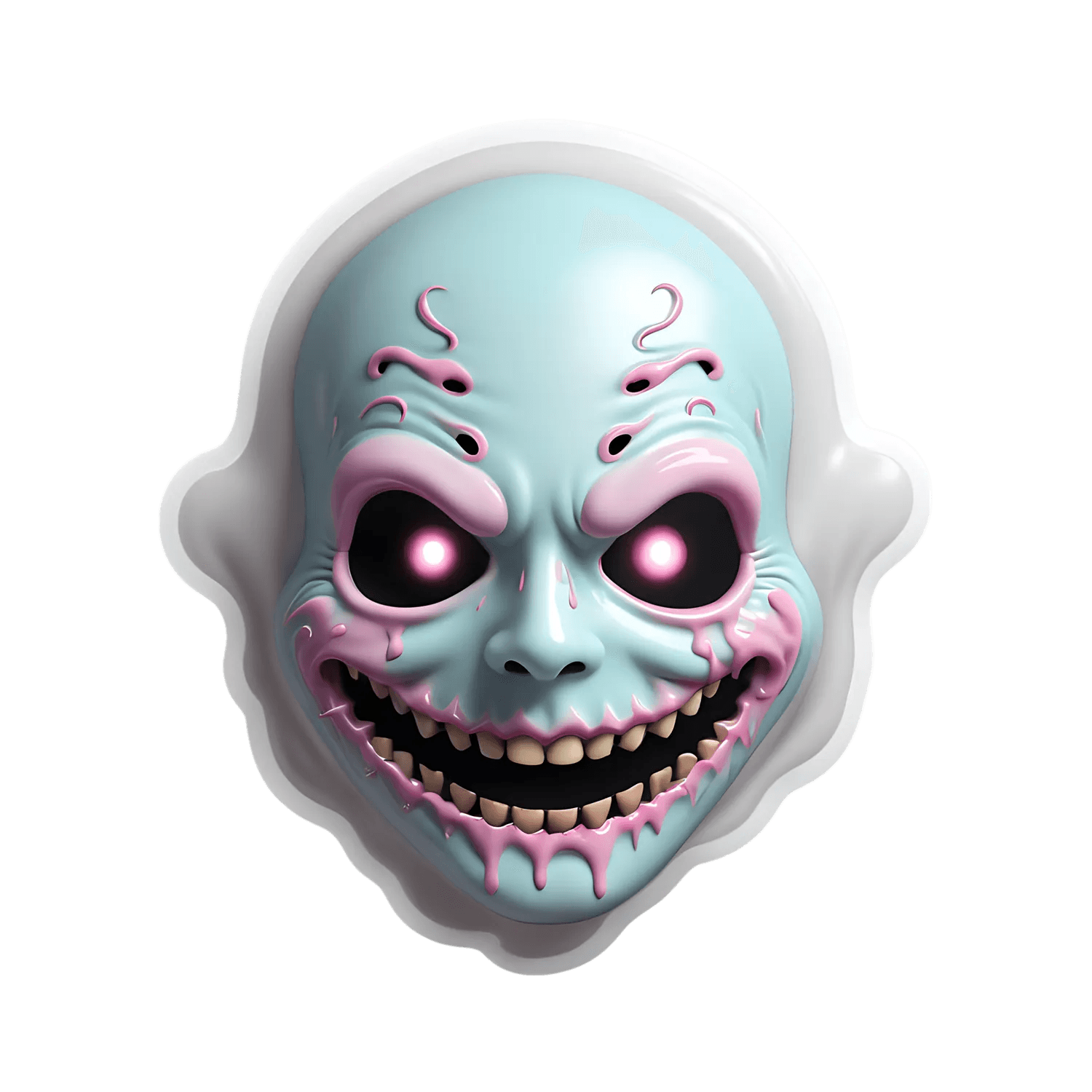 Creepy Clown - Pink Glow Sticker - Heat Press Transfer