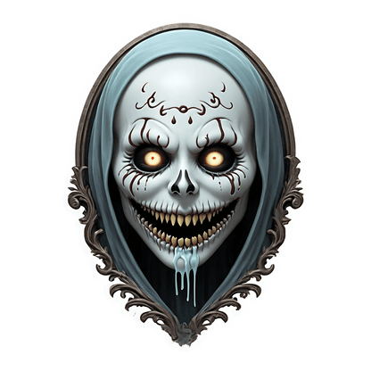 Creepy Skull Sticker - UV DTF Gothic Decor - Heat Press Transfer
