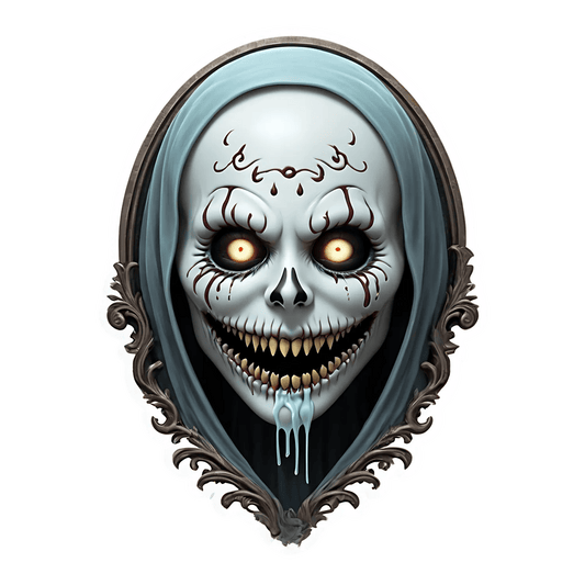 Creepy Skull Sticker - UV DTF Gothic Decor - Heat Press Transfer