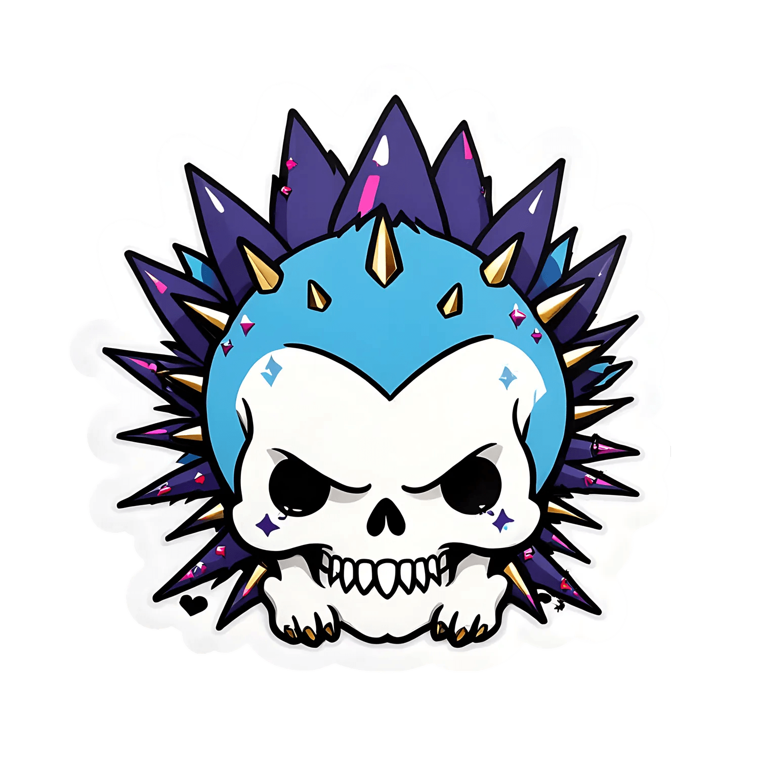 Crown Skull Sticker - UV DTF Design - Heat Press Transfer