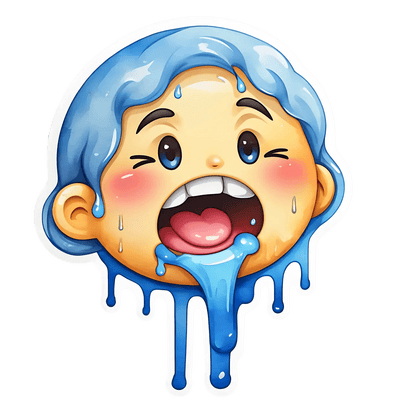 Crying Cartoon Face - Sticker - Heat Press Transfer
