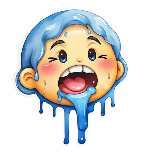 Crying Cartoon Face - Sticker - Heat Press Transfer