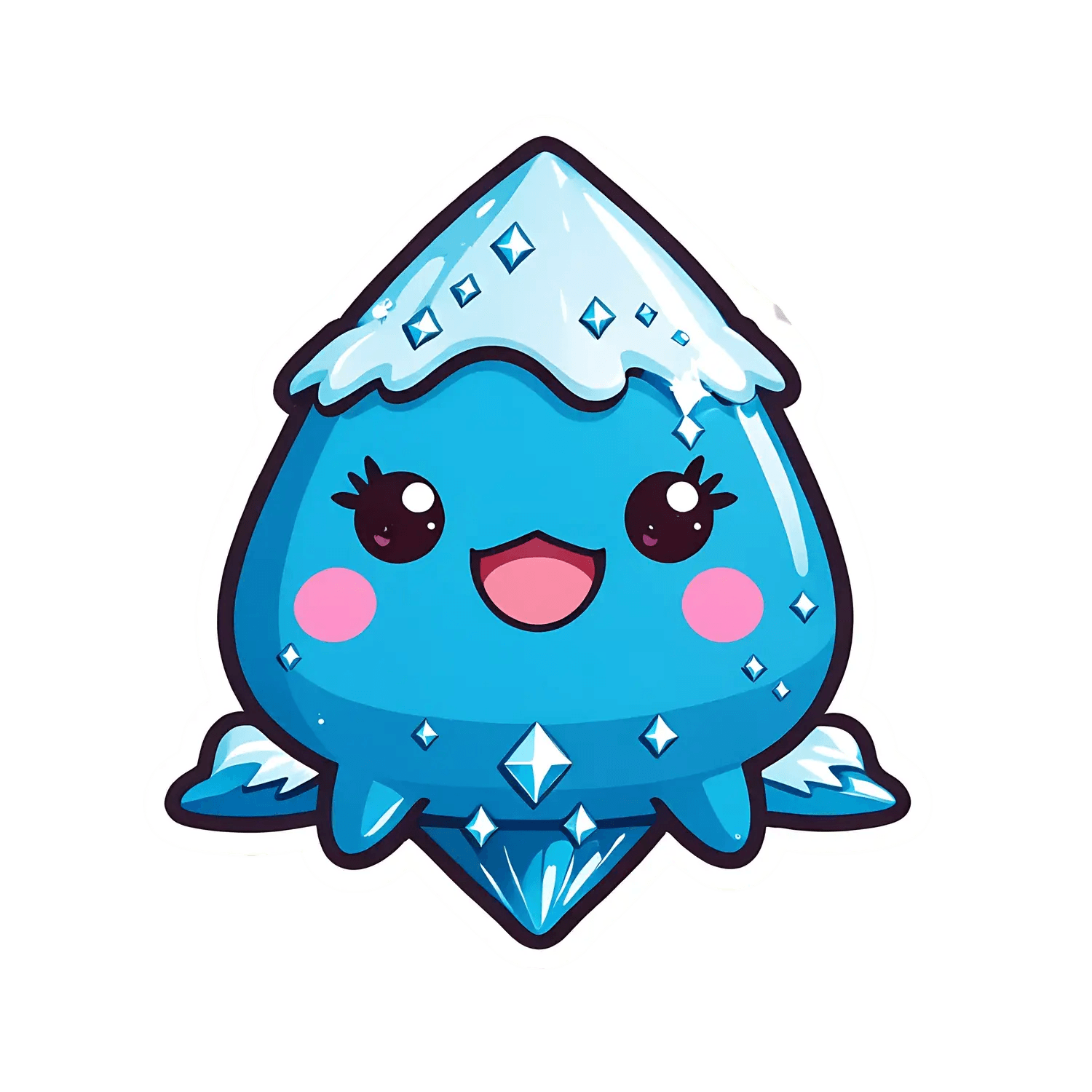 Crystal Slime - Cute Blue Sticker - Heat Press Transfer
