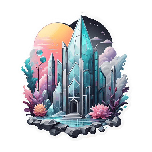 Crystal Castle - Fantasy Sticker - Heat Press Transfer