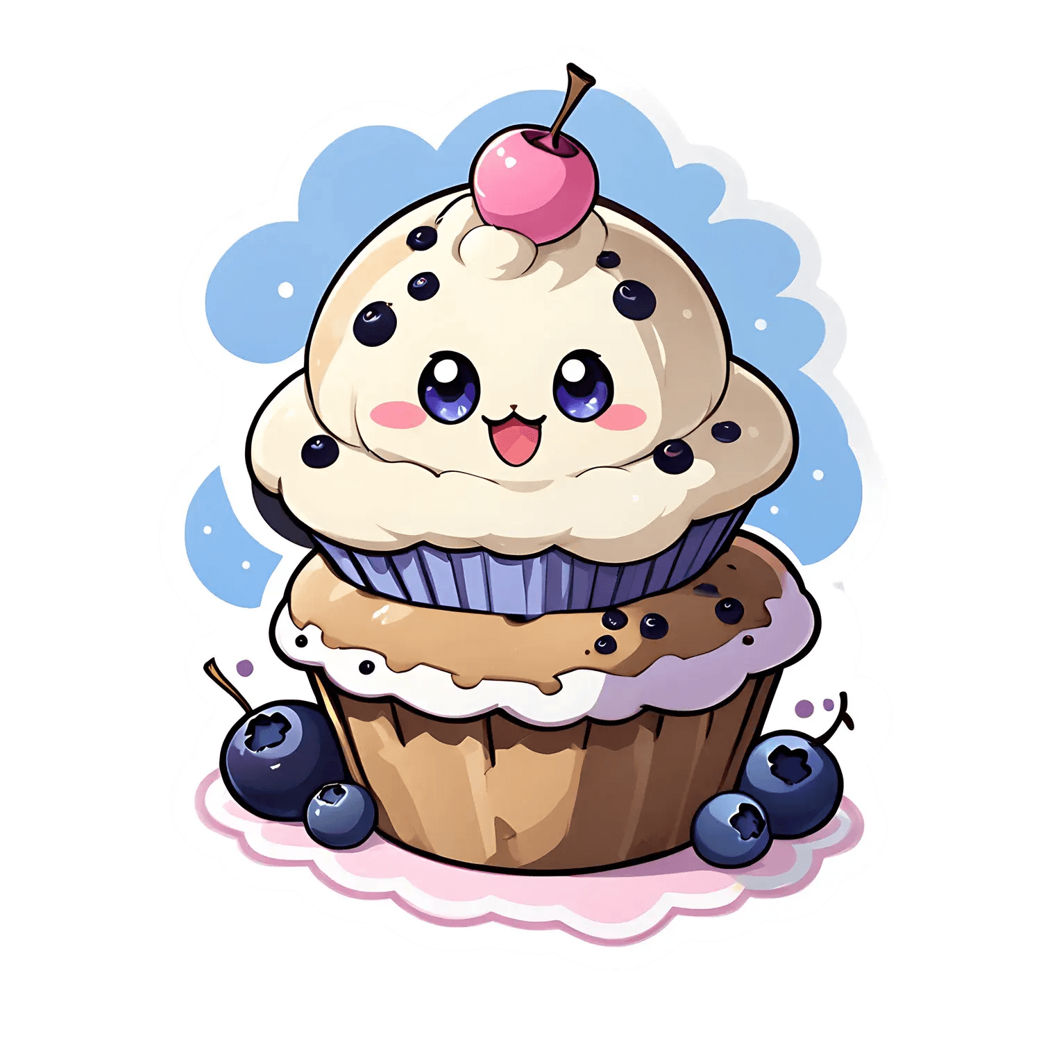 Cupcake Charm - Cute Sticker - Heat Press Transfer