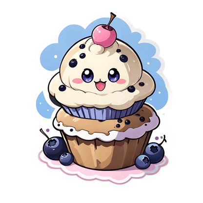 Cupcake Charm - Cute Sticker - Heat Press Transfer