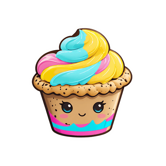 Cupcake Smile - Vibrant UV Sticker - Heat Press Transfer