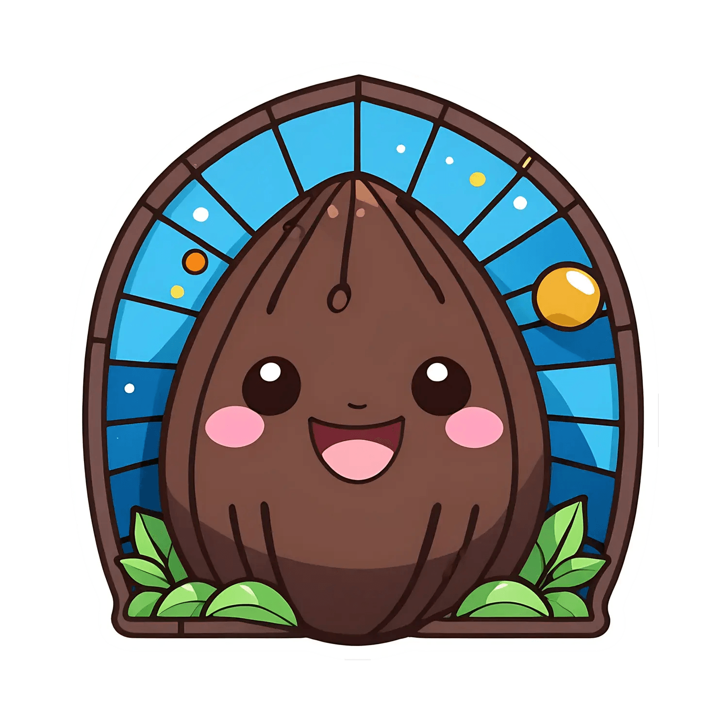 Cute Acorn Window - Sticker - Heat Press Transfer