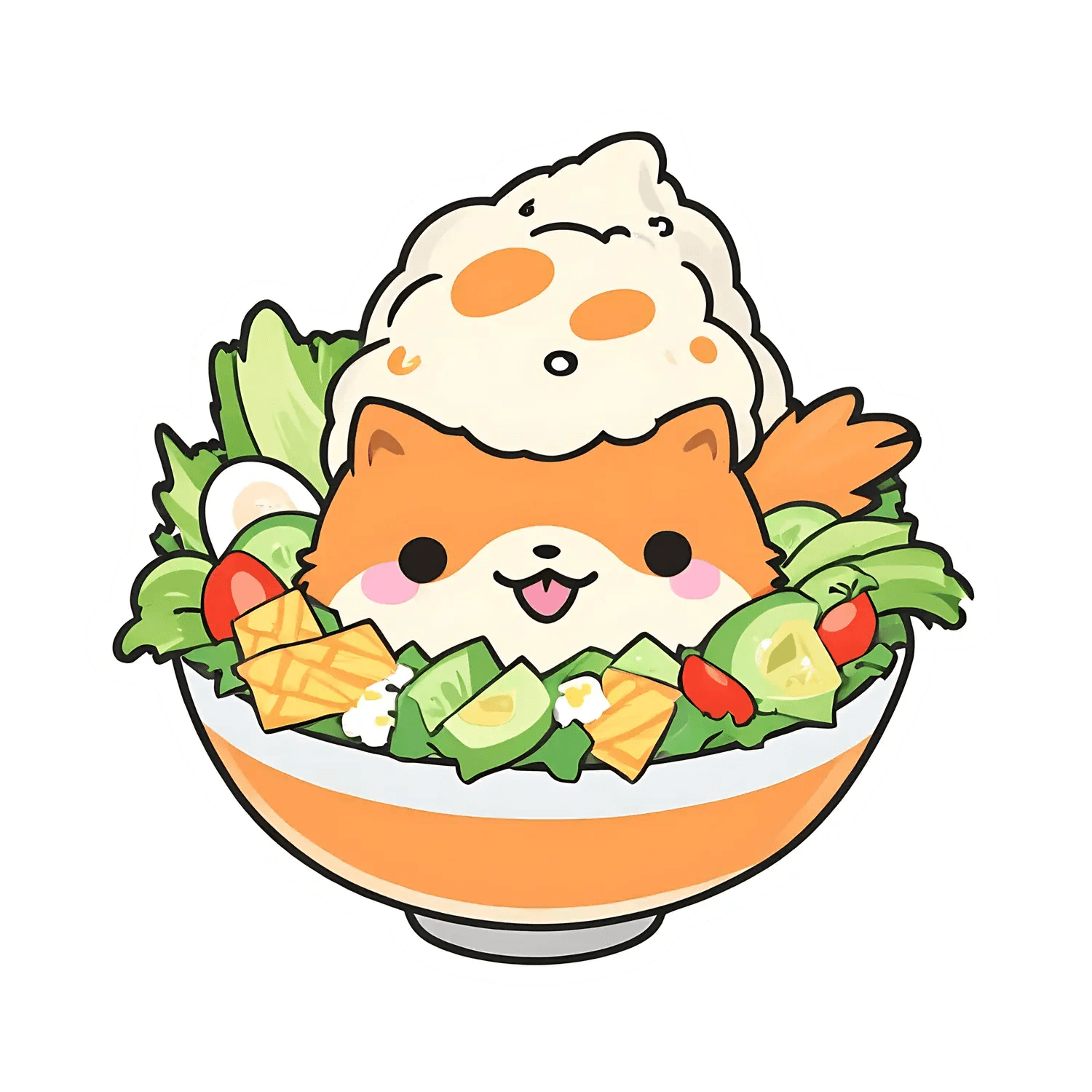 Cute Alpaca Salad Bowl - Sticker - Heat Press Transfer