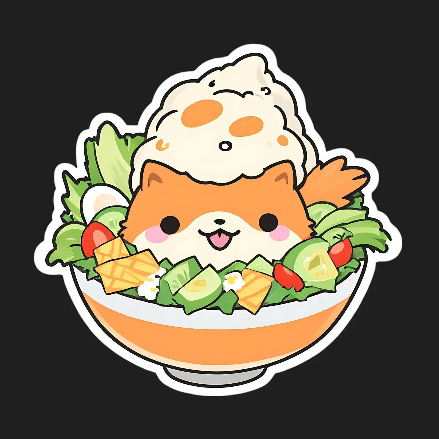 Cute Alpaca Salad Bowl - Sticker - Heat Press Transfer