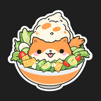 Cute Alpaca Salad Bowl - Sticker - Heat Press Transfer