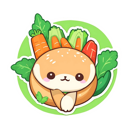Cute Animal Food - UV DTF Sticker - Heat Press Transfer