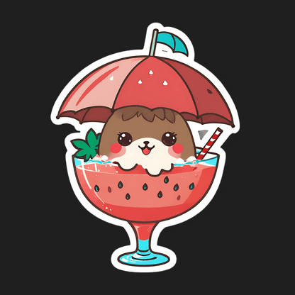 Cute Animal Watermelon - Sticker - Heat Press Transfer