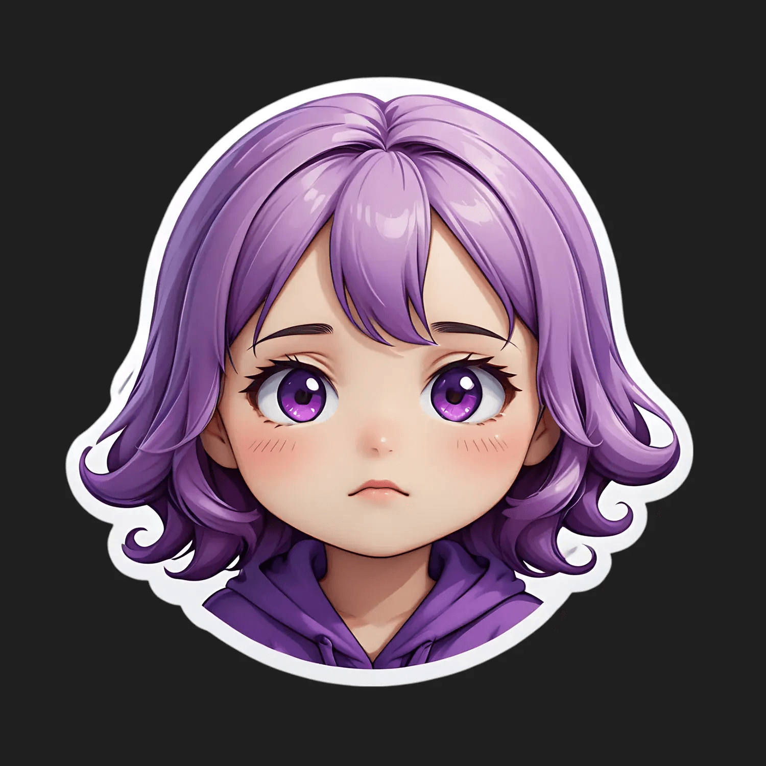 Cute Anime Girl - UV Sticker - Heat Press Transfer