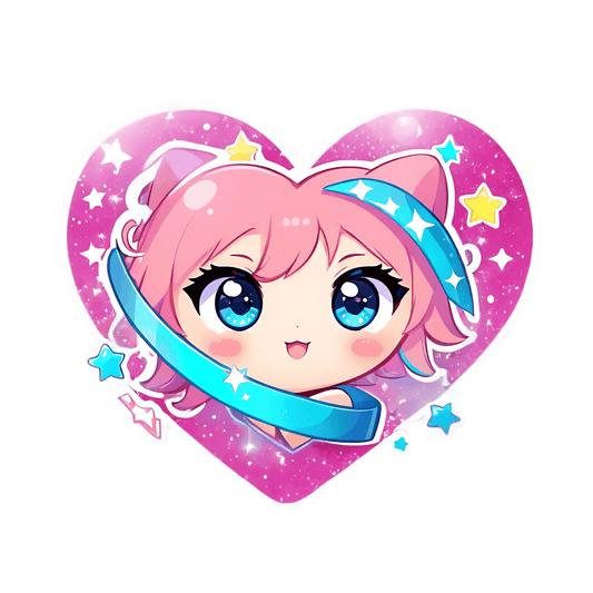 Cute Anime Heart - UV DTF Sticker - Heat Press Transfer