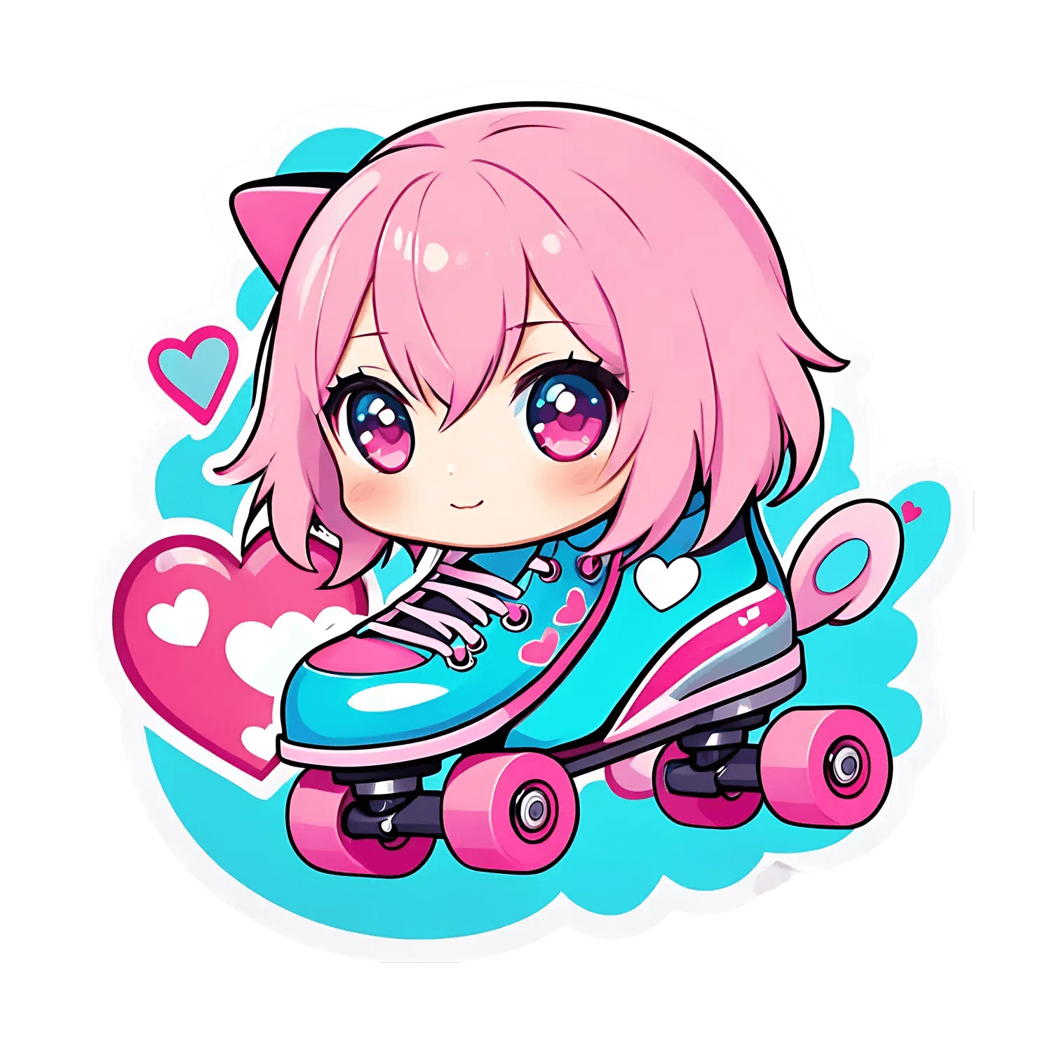 Cute Anime Skater - Sticker - Heat Press Transfer