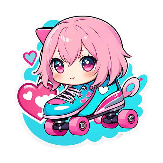 Cute Anime Skater - Sticker - Heat Press Transfer
