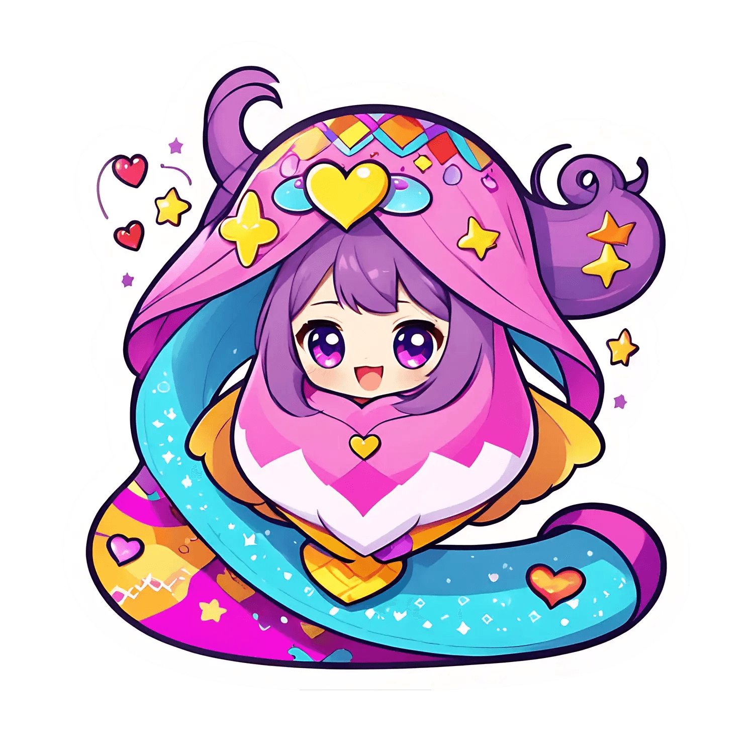 Cute Anime Wizard - Magical Sticker - Heat Press Transfer