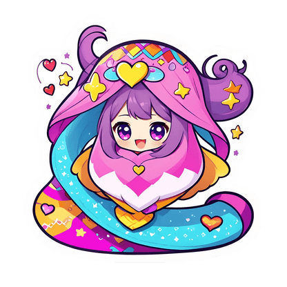 Cute Anime Wizard - Magical Sticker - Heat Press Transfer
