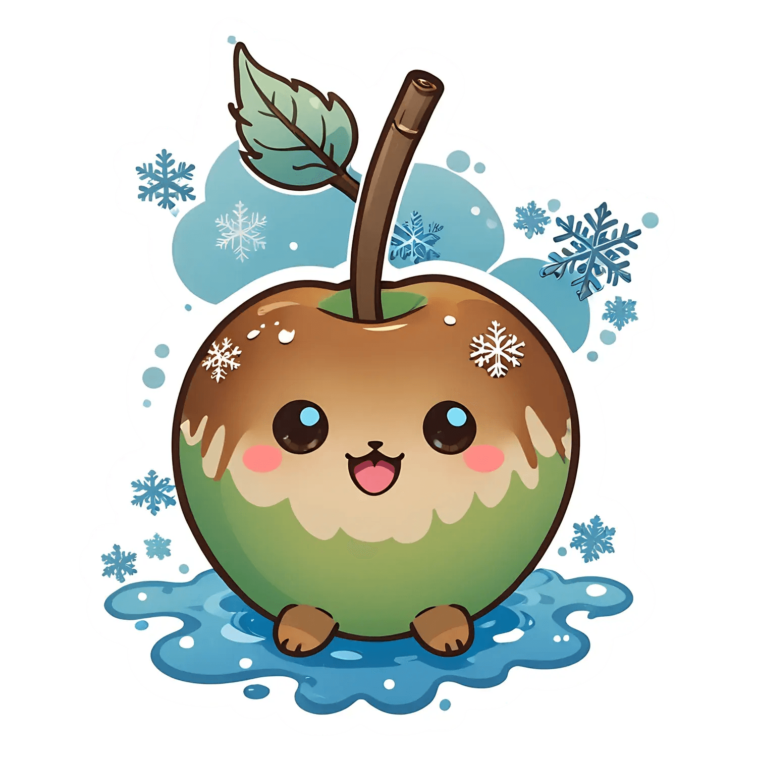 Cute Apple Character - Sticker - Heat Press Transfer