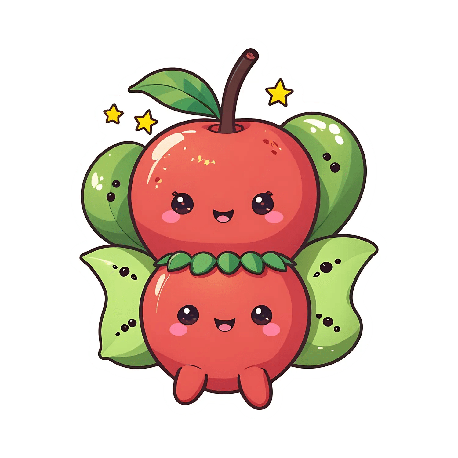 Cute Apple Duo - Sticker - Heat Press Transfer