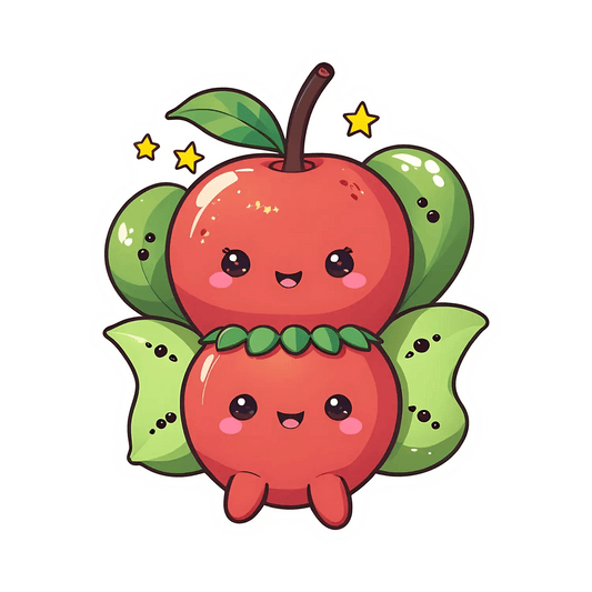 Cute Apple Duo - Sticker - Heat Press Transfer