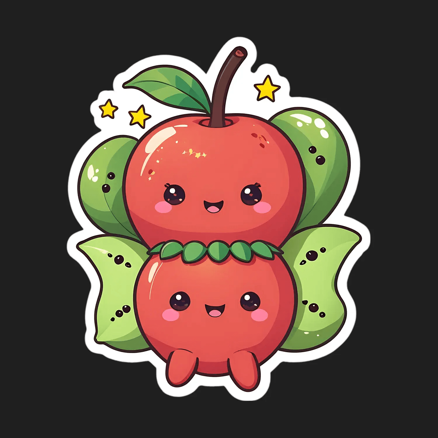 Cute Apple Duo - Sticker - Heat Press Transfer