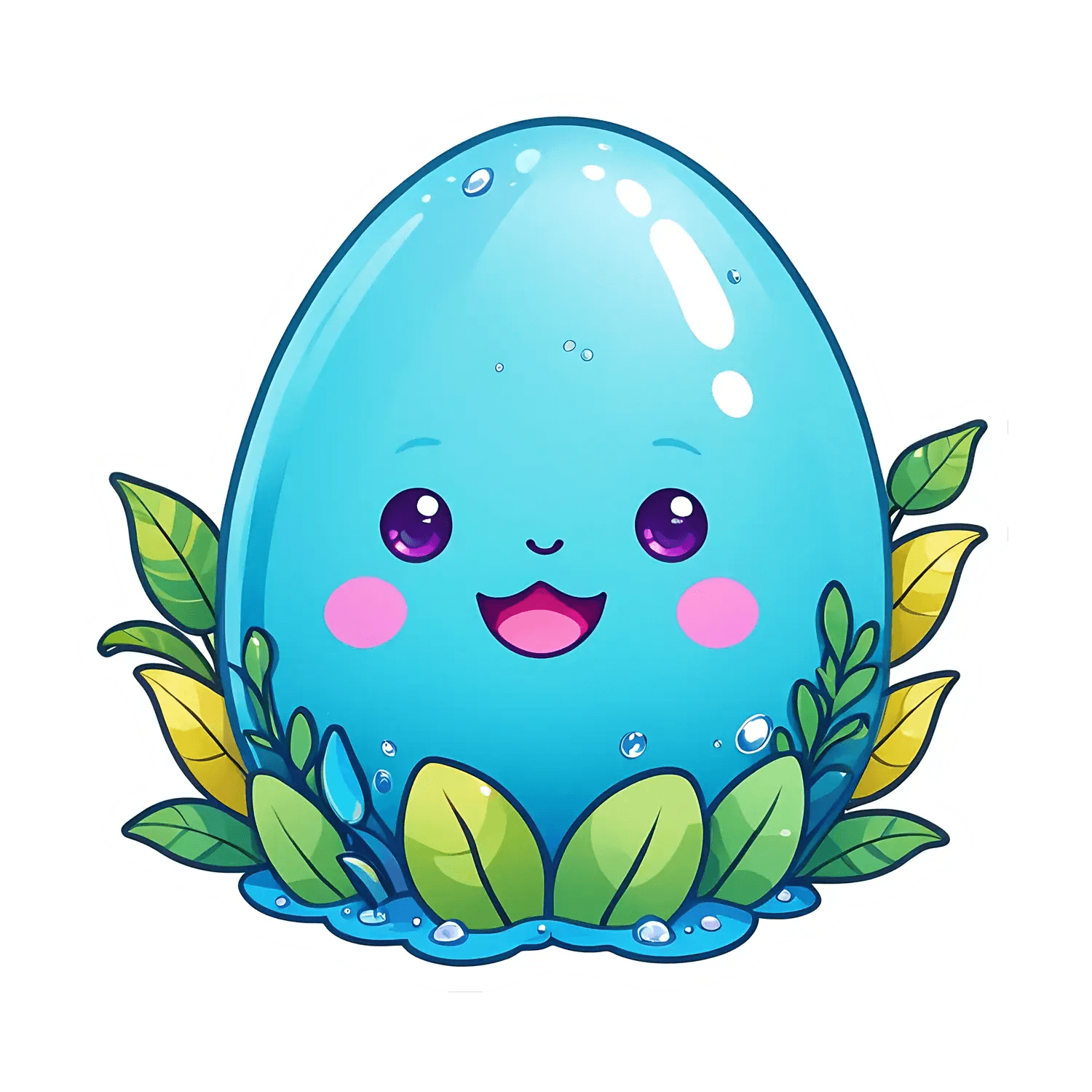 Cute Aqua Egg - Sticker - Heat Press Transfer