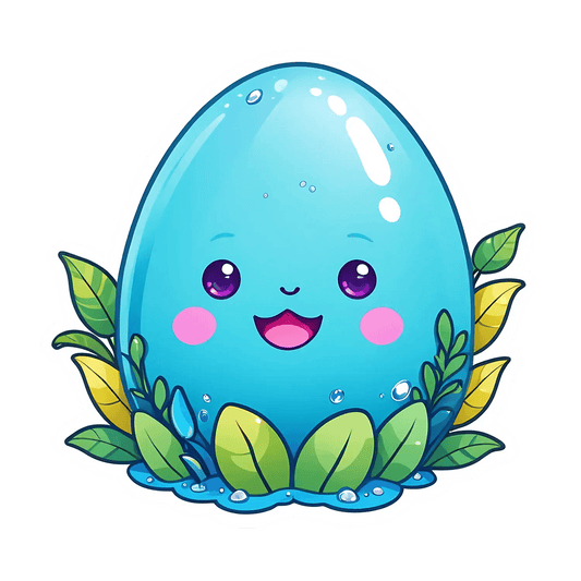 Cute Aqua Egg - Sticker - Heat Press Transfer
